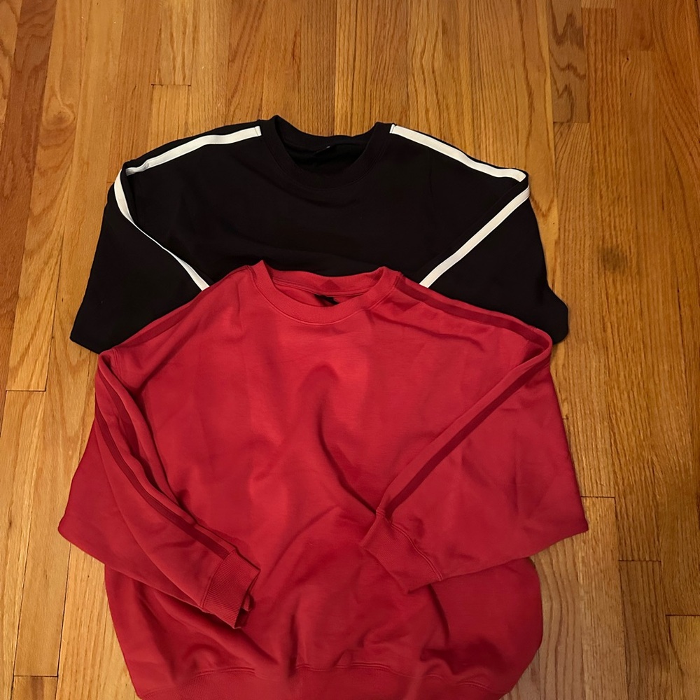 PacSun Red and Black Crewneck Sweater Duo